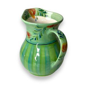 Southern Living Gail Pittman Provence Green Ceramic Hand Painted Pitcher Signed